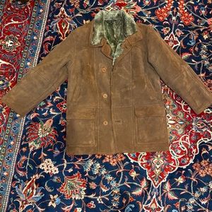 Aston Genuine Shearling Fur Lined Coat Medium